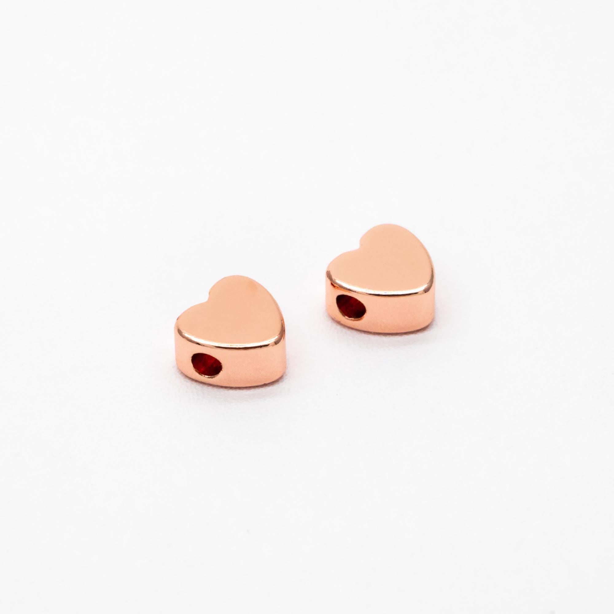 10pcs Gold/ Silver/ Rose Gold Heart Spacer Beads 5/ 6mm, 18K Real Gold/ Rhodium plated Brass, Jewelry Making Supplies Wholesale (GB-015)